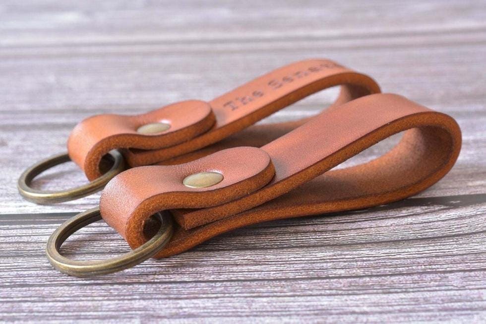Leather keychain TA 031 TAleatherworks Handmade Leather